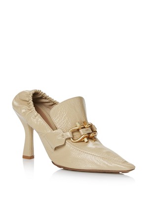 

BOTTEGA VENETA Женские бежевые кожаные туфли без шнуровки Madame Square Toe Stiletto, Бежевый, 651359VBP10