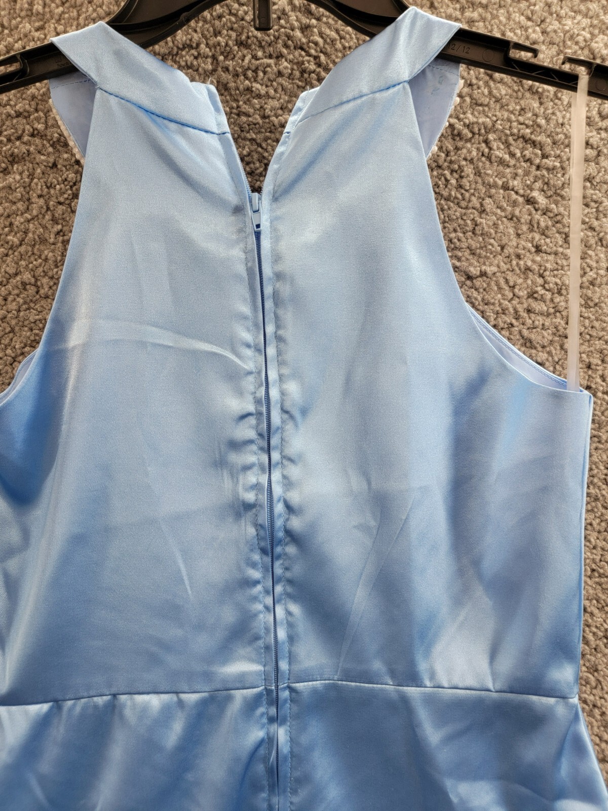 Rare Editions Sleeveless Imitation Pearl Halter Dress Big Girls 16 Blue Back Zip - Picture 14 of 16