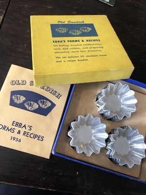 Vintage 1960 Old Swedish Ebba's Forms & Recipes - 29 Mini Holiday Baking Forms