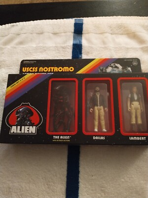 New ALIEN Series ReAction Figure 3-Pack  (Attack Alien, Dallas, Lambert) Super 7