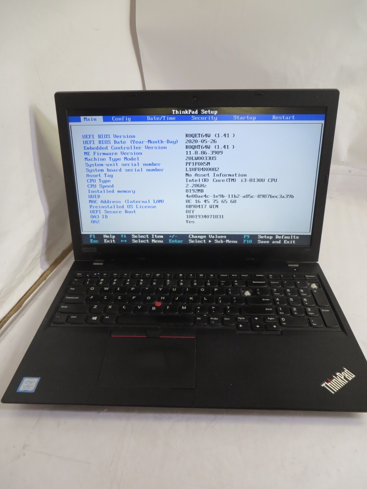 LENOVO THINKPAD L580 15.6 LENOVO THINKPAD L580 15.6