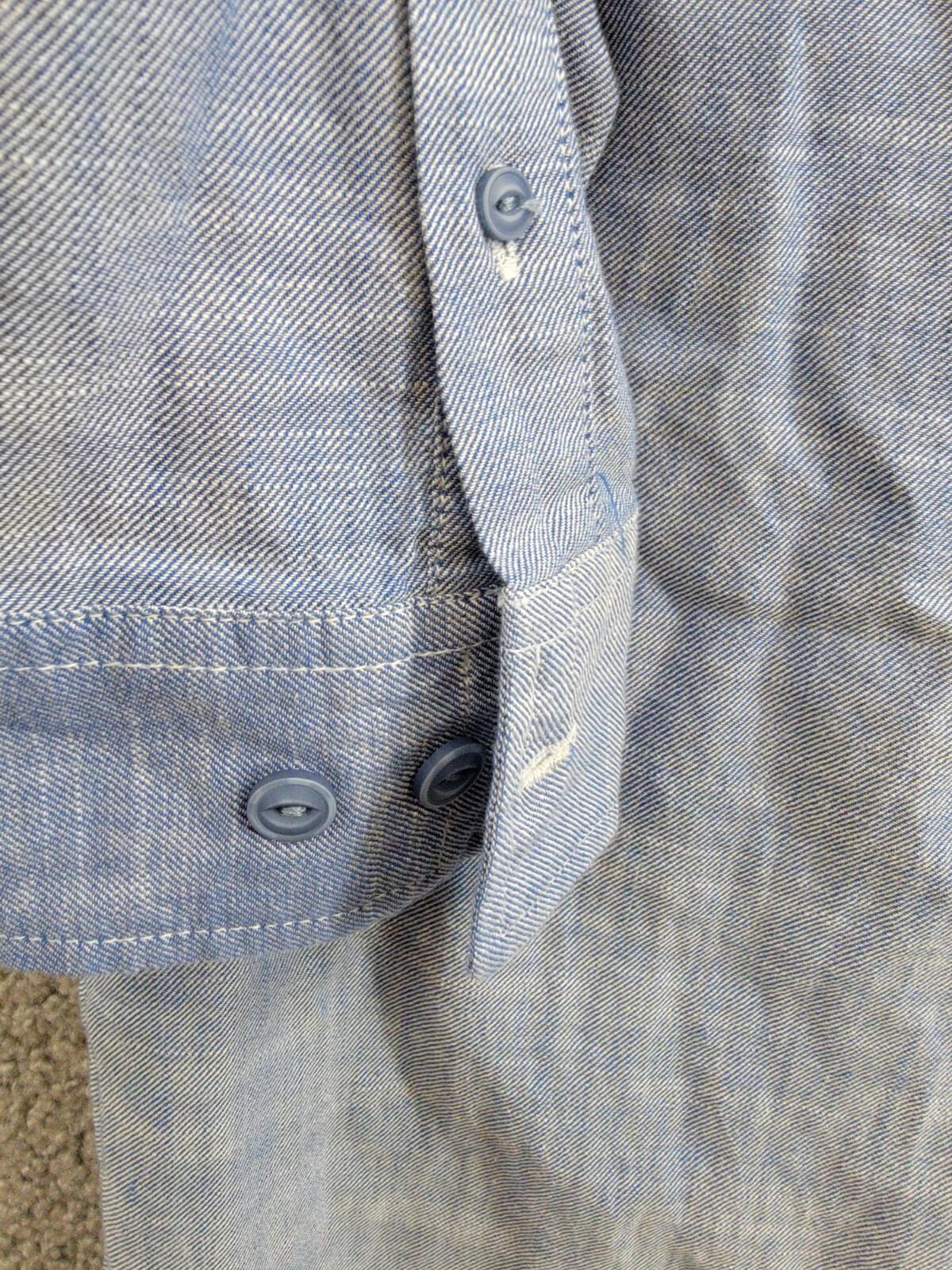 Weatherproof Vintage Long Sleeve Solid Cotton Twill Shirt Men's S French Navy - Picture 9 of 19