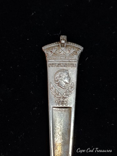 Set of 2 Vintage Silver Plated Queen Elizabeth II Coronation Spoons