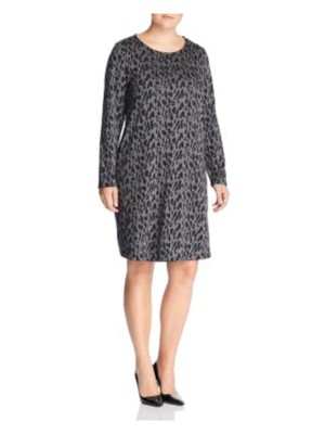 

ESTELLE Женское черное платье длиной выше колена с длинным рукавом для работы на работу плюс, Черный