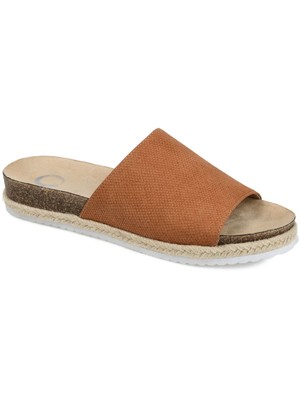 

JOURNEE COLLECTION Женские бежевые сандалии Celine на платформе без шнуровки, Бежевый, CELINE-SLIDE