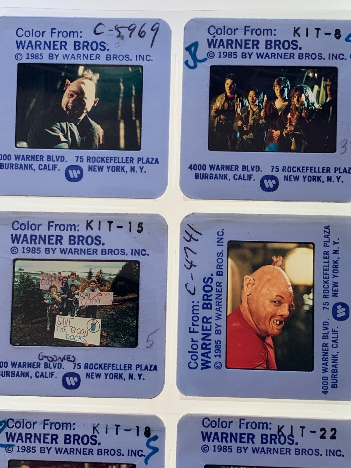 10 The Goonies Movie 35mm Photo Slides Warner Bros Studio Press Kit 1985 Lot #3
