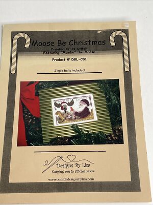 Designs By Lisa Moose Be Christmas Cross Stitch Pattern With Jingle Bells 