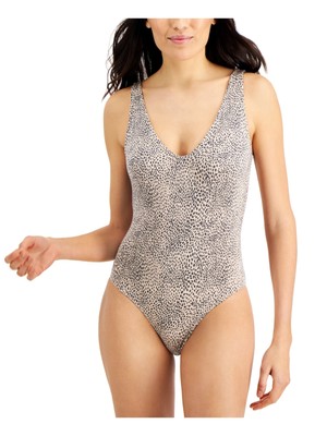 

ALFANI Intimates Бежевое боди без застежки с умеренным закрытием спины без бирки, Бежевый