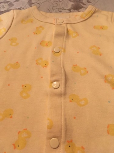 Carter's Brand One-Piece Sleeper, Size 6-9 Months, Yellow with Duckies