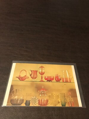 VINTAGE POSTED POSTCARD-SELECTIONS OF SANDWICH BLOWN GLASS - NICHOLAS LUTZ -1968