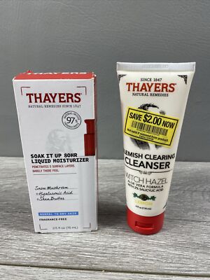 THAYERS Combo Soak It Up 80HR Moisturizer & Blemish Clearing Cleanser Witch Haz