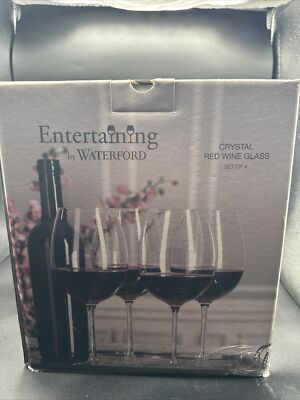 Set of 4 Waterford Crystal Red Wine Glasses in Original Box Never Used!