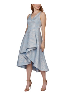 

ADRIANNA PAPELL Женское голубое платье миди миди на подкладке без рукавов Petites, Light blue