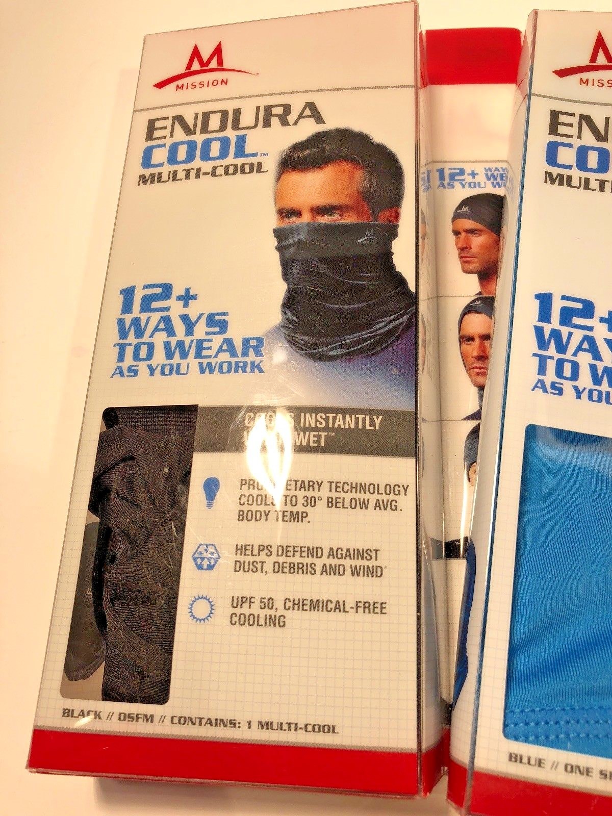 Mission Multi-Cool 12 in 1 Multifunctional Gaiter and Headwear, Black or Blue