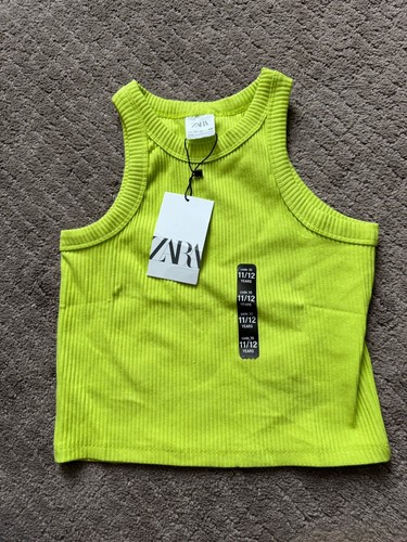 Zara Girls Neon Green Ribbed Tank Size 11/12 | eBay