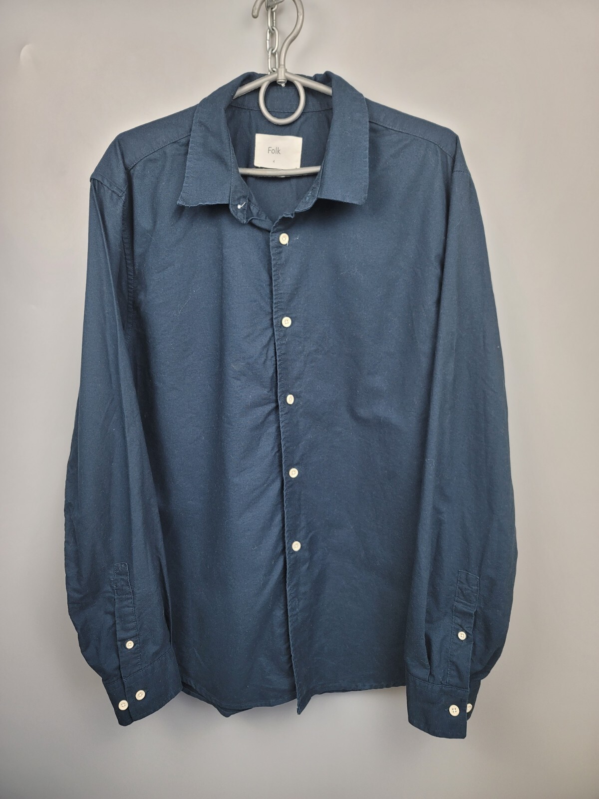 Folk Navy Blue Cotton Shirt Mens Size 4