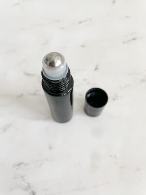 Roller Bottle 10ml Black Empty Stainless Steel Roller NEW