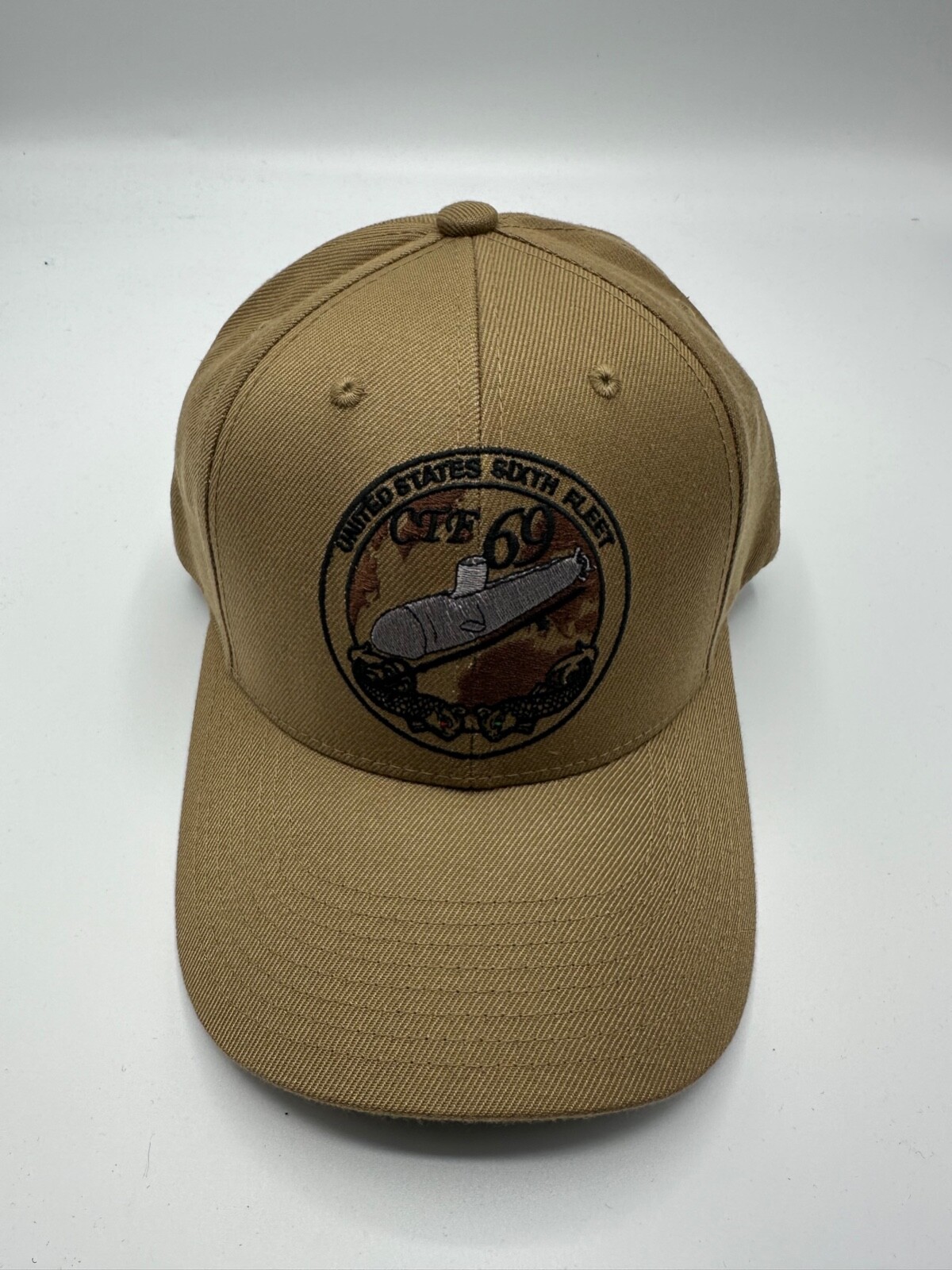 The Corps US Sixth Fleet CTF 69 Logo Beige Baseball Cap One