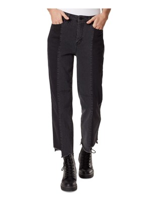 

Женские черные джинсы прямого кроя с застежкой-молнией на пуговицах и карманами, Черный, 30159690