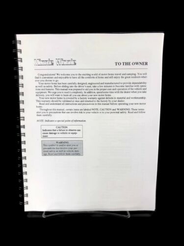 1997 Winnebago Minnie Winnie  Motor Home Owners Manual User Guide Coil Bound