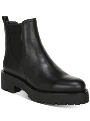 

SAM EDELMAN Женские черные водонепроницаемые ботильоны Justina с круглым носком на блочном каблуке, размер 8 м, Черный, H1399L2