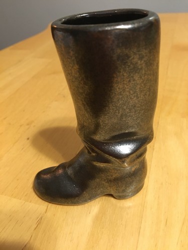 ROSEMEADE North Dakota Pottery 4” Metallic Bronze Ranger Boot