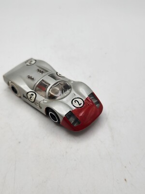 Tyco Pro Porsche 908 Silver/Red #2 Rare Slot Car - Made in Hong Kong Tested Runs