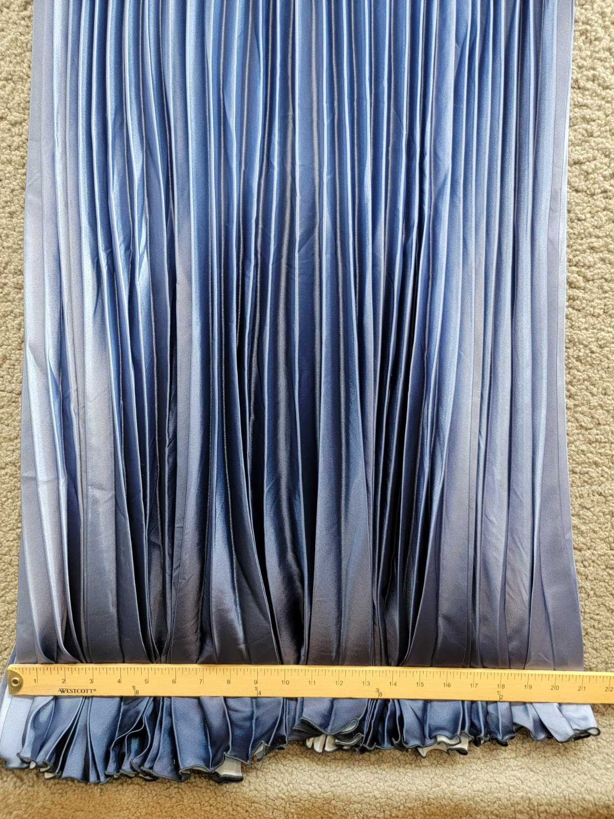 AQUA Pleated Shimmer Mixed Media Gown Women's 16 Navy/Blue V-Neck Back Zipped - Picture 9 of 15