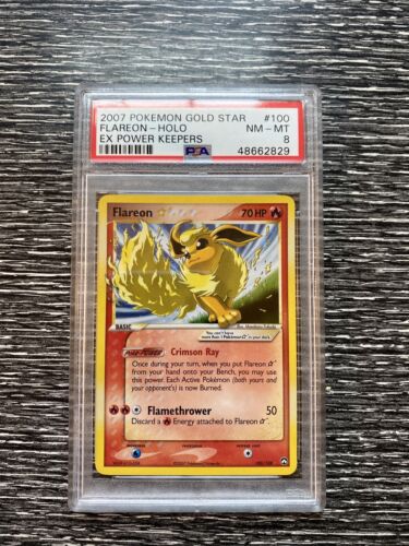Pokemon Card Flareon Gold Star 100/108 EX Power Keepers PSA Pokemon Card Flareon Gold Star 100/108 EX Power Keepers PSA
