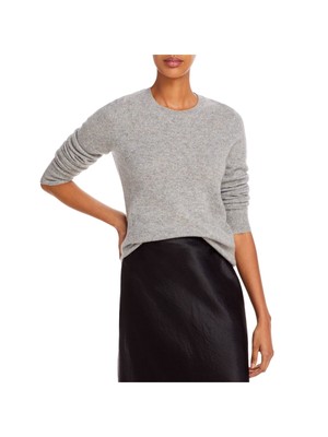 

Дизайнерская брендовая женская серая кашемировая блузка с круглым вырезом и длинным рукавом для работы, Серый