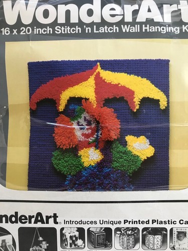 Vintage WonderArt Stitch & Latch Hook Wall Hanging Kit Clown Complete In Box