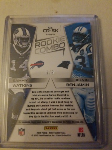 2015 Spectra Watkins/Benjamin Rookie Combo 1/5