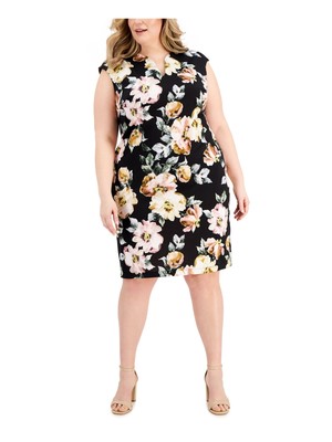 

Женское черное платье-футляр длиной до колена CONNECTED APPAREL Plus, Черный