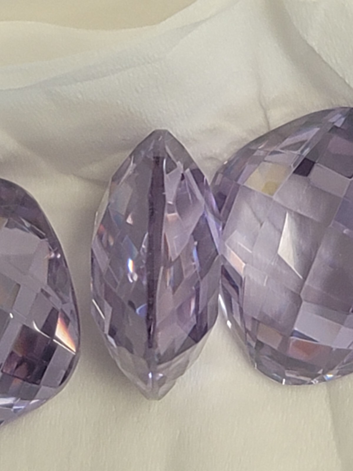 3 NICE Lavender CZ 's From Closeout BIG 18 MM Stones HUGE ANTIQUE Cut BLING !!!