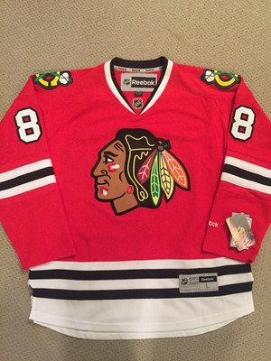 PATRICK KANE SIGNED CHICAGO BLACKHAWKS REEBOK PREMIER JERSEY COA /  FRAMEWORTH