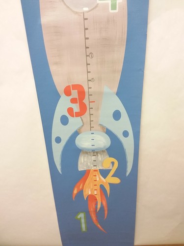 Pottery Barn Kids, Growth Chart, Rocket themed on Canvas Banner