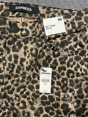 Express Ankle Legging High Rise Stretch Ladies 10R Leopard
