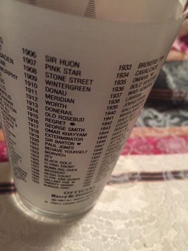 KENTUCKY DERBY Glass No 117 May 4,1991 Churchill Downs.