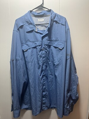 GANDER MOUNTAIN Guide Series Men's Vented Fishing Long Sleeve Blue Shirt 3XL
