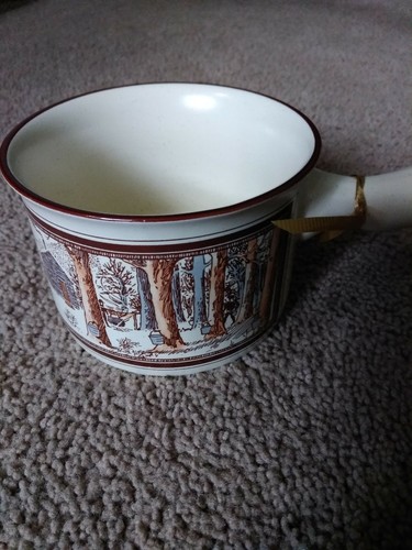 Watkins Almanac March 1904 Soup Chilli Bowl with Handle, Stoneware