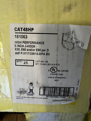 NVENT Caddy CAT48HP 181063 High Performance 3'' J-Hook (25pk)