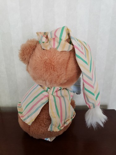 Fisher Price Teddy Bear Plush Night Cap  Sleepy Stuffed Animal Blanket