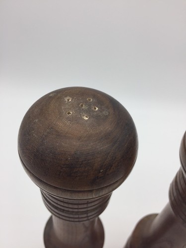 WOODCREST CREATION STYSON SOLID WOOD SALT SHAKER & PEPPER MILL SET  10” Japan