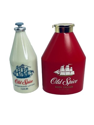 VINTAGE OLD SPICE BUNDLE ~ AFTER SHAVE LOTION 4.75 FL OZ & BODY TALCUM 7 OZ *NEW