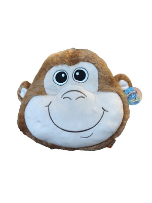 Adventure Planet Plush Monkey Head Chimp Face Pillow Happy Smile 11'' Stuffed 