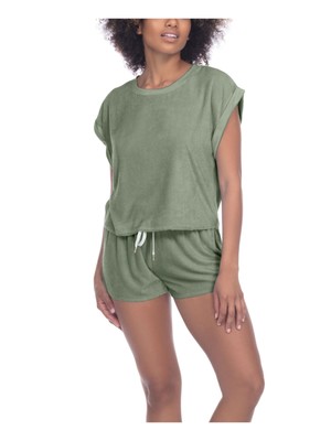 Пижама HONEYDEW Womens Just Chillin с зеленым топом на резинке и шортами XL