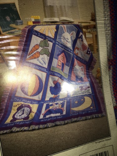 Triple Woven Tapestry Throw Blanket Baby Blanket Mr.Bunny 36”x48” NIP