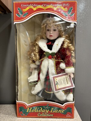 2003 Dollex Holiday Lane Limited Edition Collection ''Laura'' Porcelain 17'' Doll