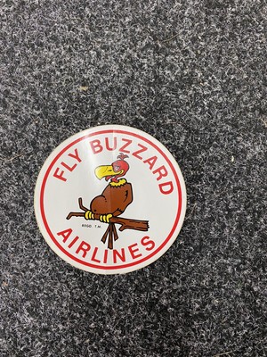 Fly Buzzard Airlines Decal Sticker Vintage