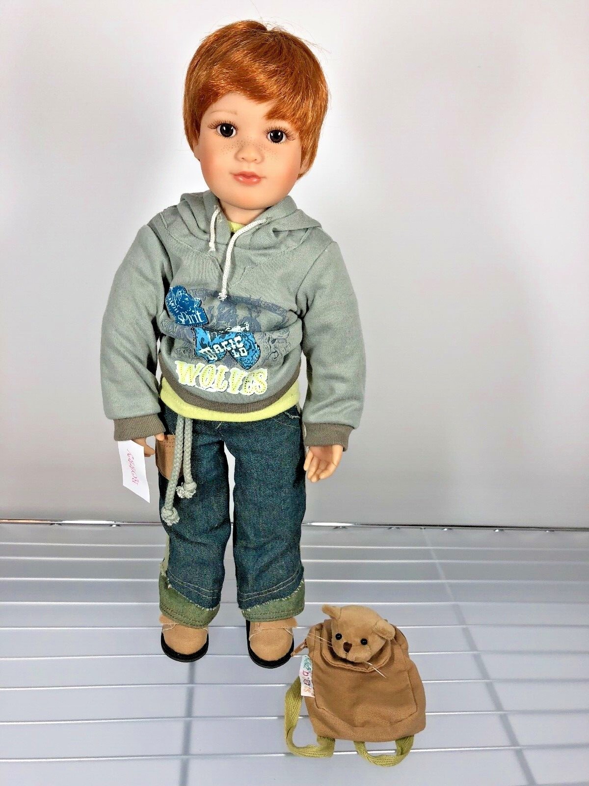 Kidz 'n Cats Boy Doll HTF Robby Red Hair Brown Eyes Outfit Retired